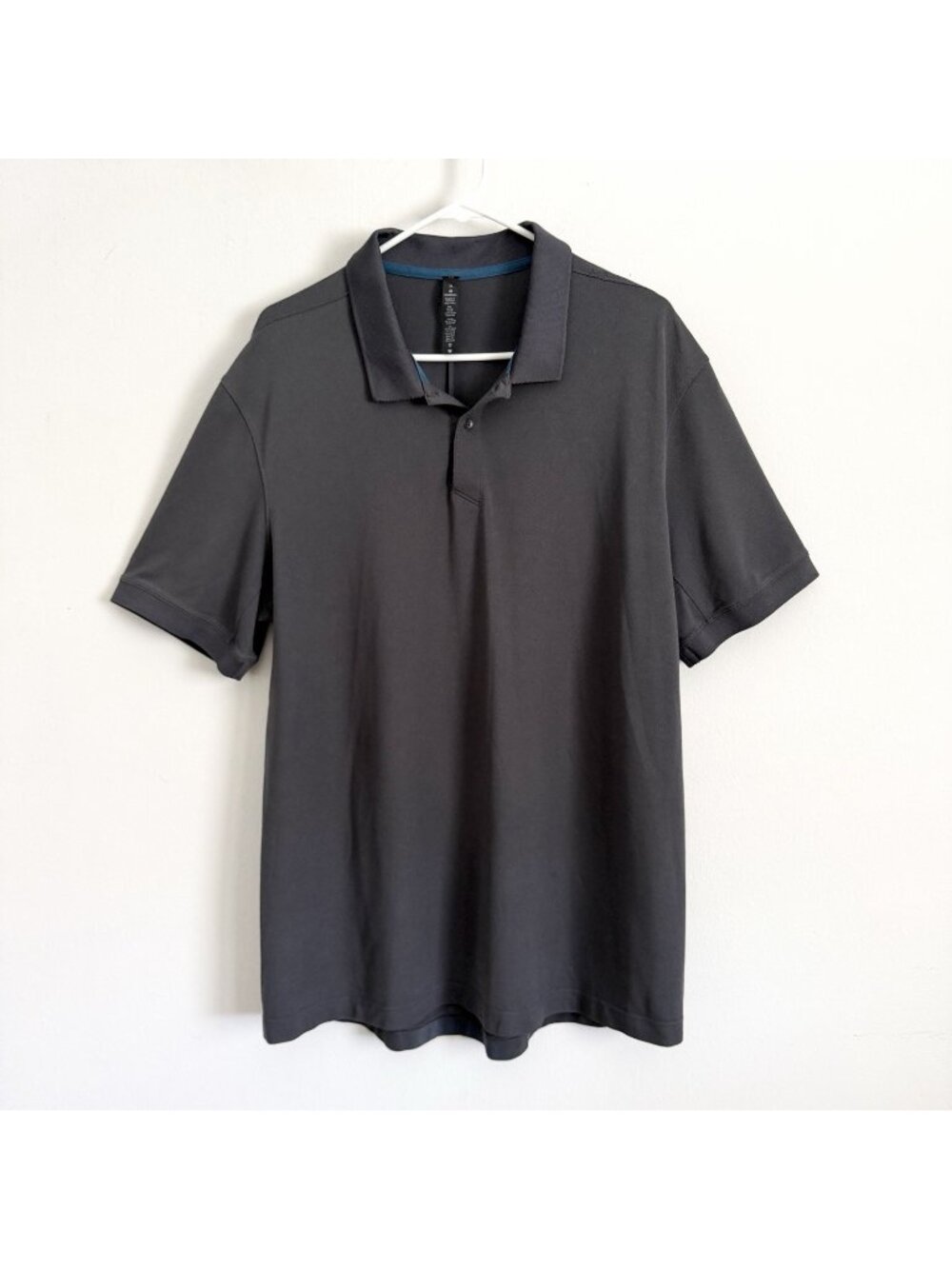Lululemon Short Sleeve Polo Shirt Dark Graphite Gray Golf Athletic Men’s Size XL